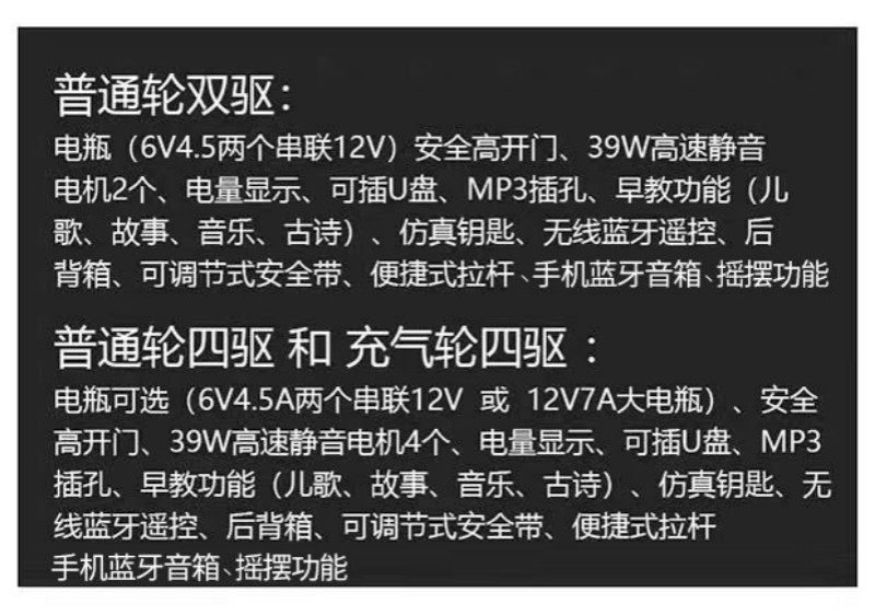 婴儿童电动车四轮四驱越野车小孩可做人遥控汽车宝宝带摇摆玩具车