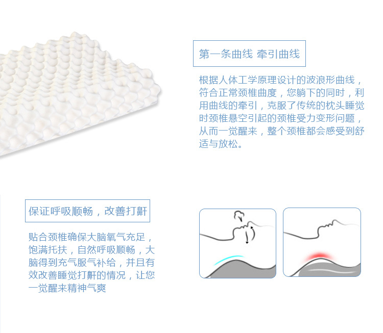 Comfleep康馥莉天然泰国乳胶枕头颈椎枕成人护颈枕颗粒按摩枕进口