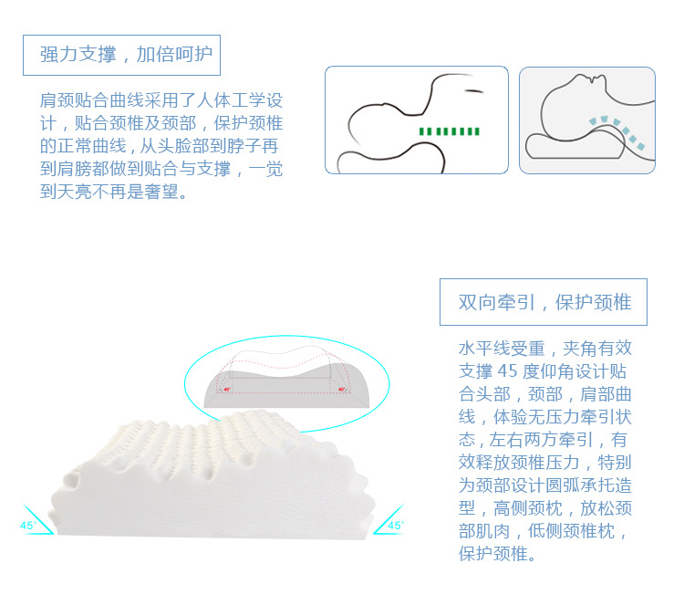 Comfleep康馥莉天然泰国乳胶枕头颈椎枕成人护颈枕颗粒按摩枕进口