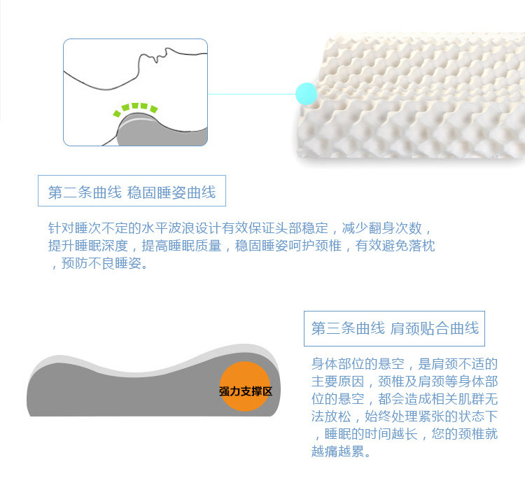 Comfleep康馥莉泰国天然乳胶枕头护颈椎按摩枕成人