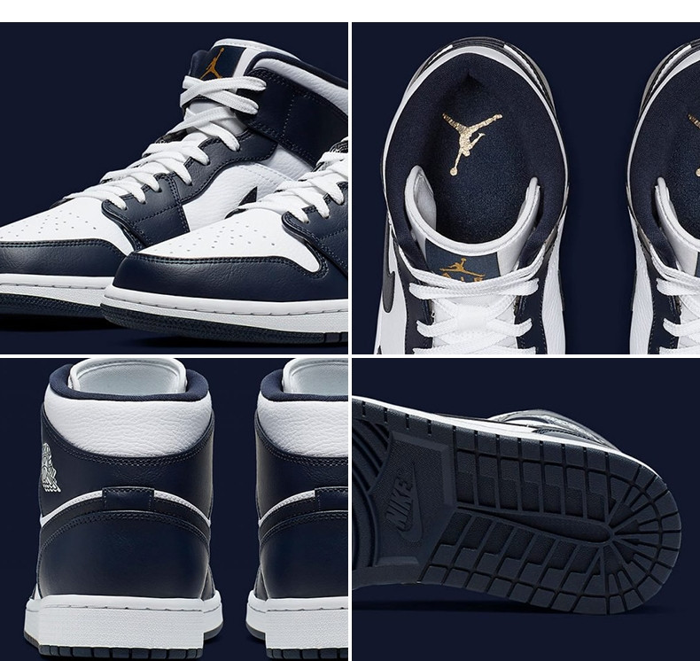 男鞋运动鞋AirJordan1MidObsidianaj1黑曜石篮球鞋55472417