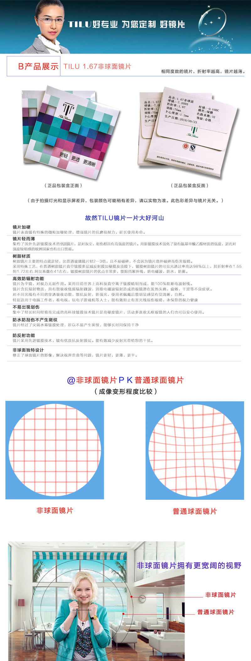 TILU 天禄翡翠膜1.67非球面镜片