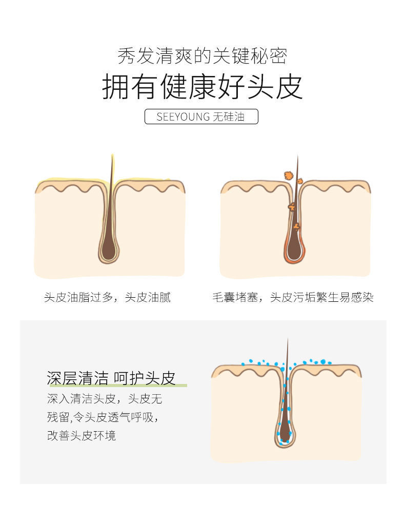 滋源无患子润泽柔亮馨香洗头水无硅油头皮护理洗发水400ml