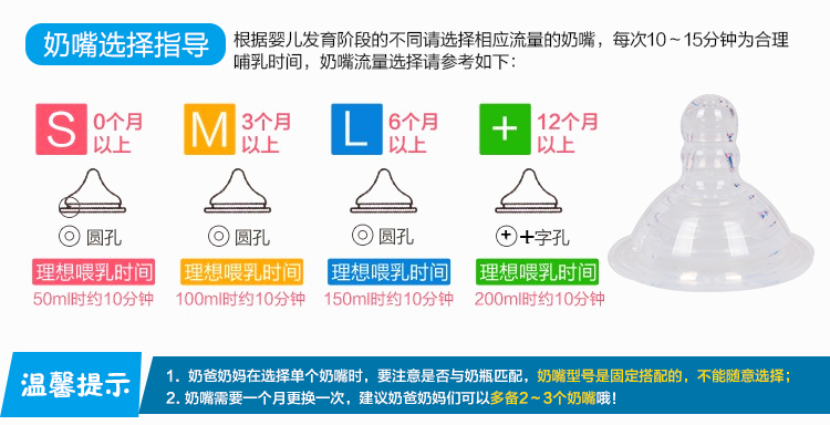 童康宝宽口硅胶防胀气自动小奶瓶+170ml