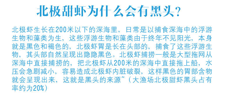 加拿大熟冻北极虾 1000g 新鲜北极甜虾 即食海虾 头带籽/腹带籽