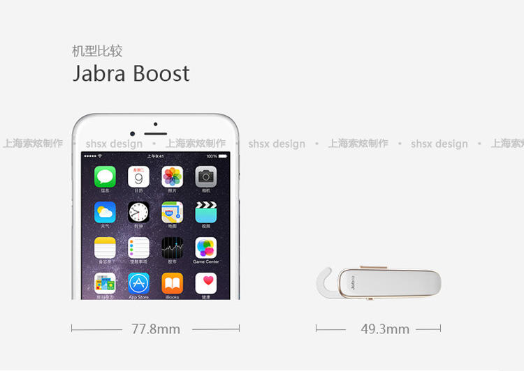 捷波朗（Jabra）BOOST劲步 商务通话蓝牙耳机  通用型 耳挂式 黑/金/白