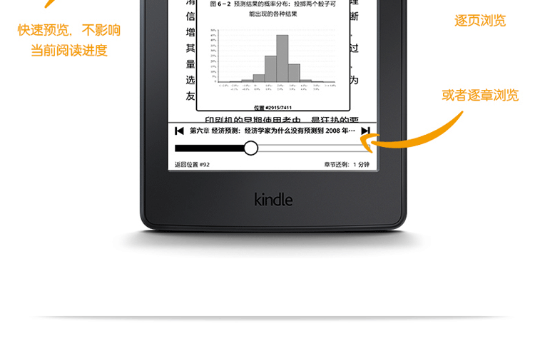 亚马逊Kindle Paperwhite 全新升级版6英寸护眼非反光电子墨水触控显示屏