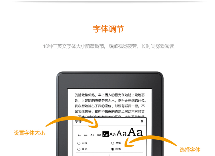 亚马逊Kindle Paperwhite 全新升级版6英寸护眼非反光电子墨水触控显示屏