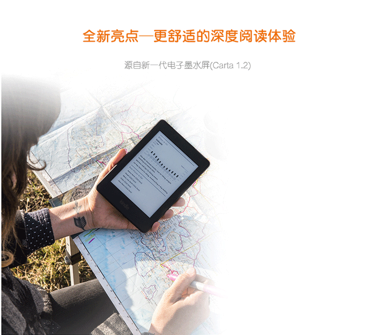 亚马逊Kindle Paperwhite 全新升级版6英寸护眼非反光电子墨水触控显示屏