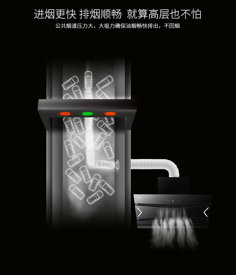 帅康（Sacon）CXW-200-JE5737触控抽油烟机侧吸式大吸力油烟机新品烟机