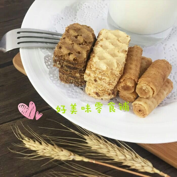 俄罗斯进口混装蛋卷威化三种口味250g/袋