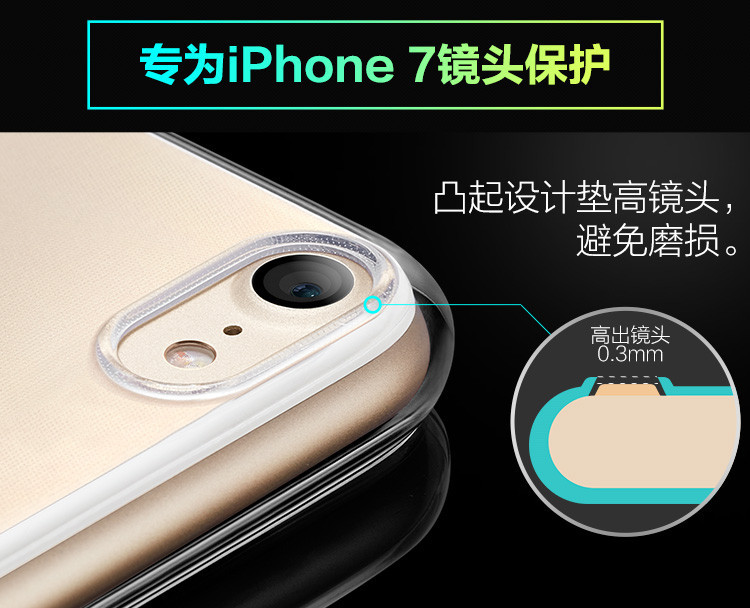 机械战警   iphone7P苹果7/7P轻薄手机保护壳 透明硅胶套