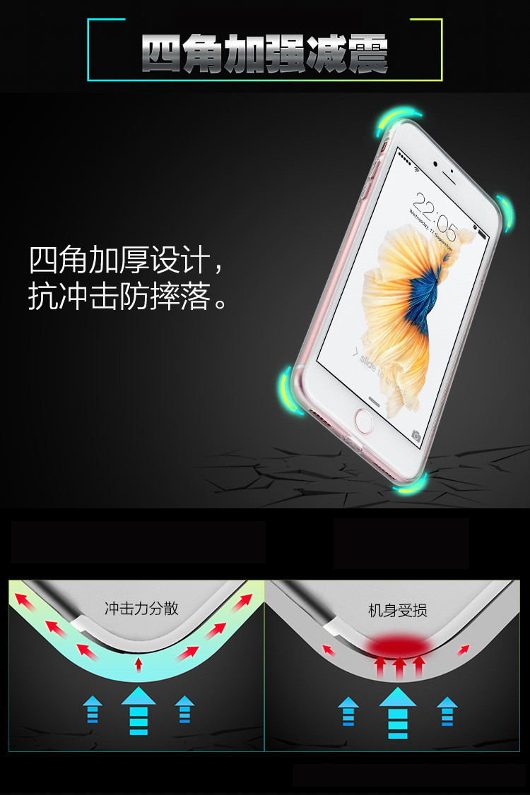 机械战警   iphone7P苹果7/7P轻薄手机保护壳 透明硅胶套