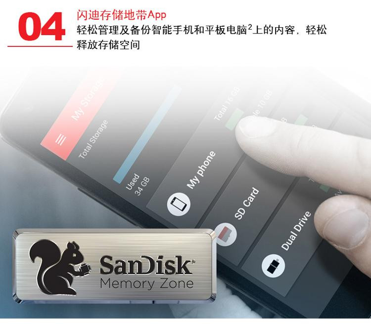 闪迪(SanDisk) 至尊高速酷捷 OTG USB3.0 U盘 64G