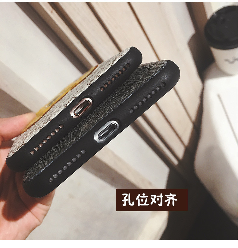  苹果iPhoneX/硅胶刺绣卡通小熊苹果iphone8手机壳防摔手机套