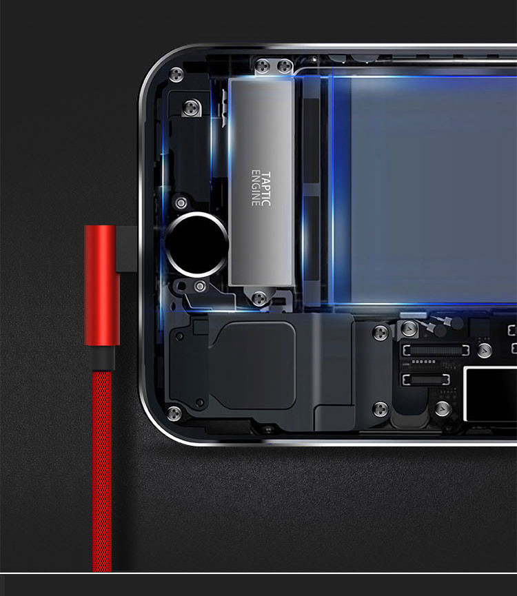机械战警苹果配件 弯头数据线苹果iphone5S/6/7/8/X手机充电线HD