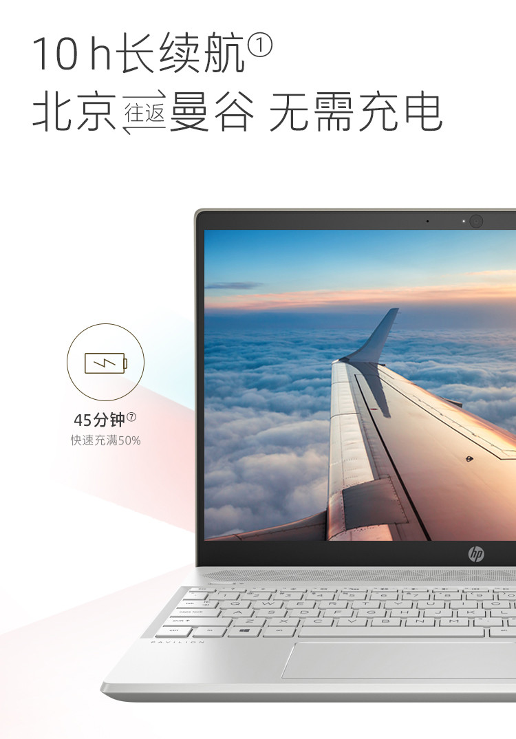   惠普（HP）Pavilion P15-cs3034TX15.6寸办公笔记本电脑 银色十代cpu