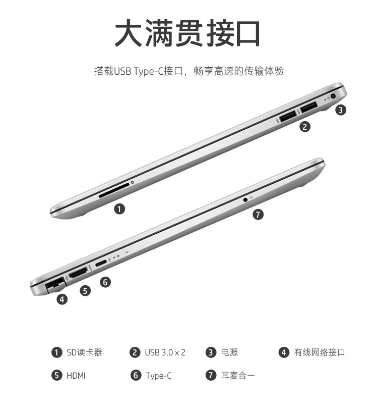 【惠普/HP】15S-DU1008TX 15.6英寸超薄便携商务办公笔记本