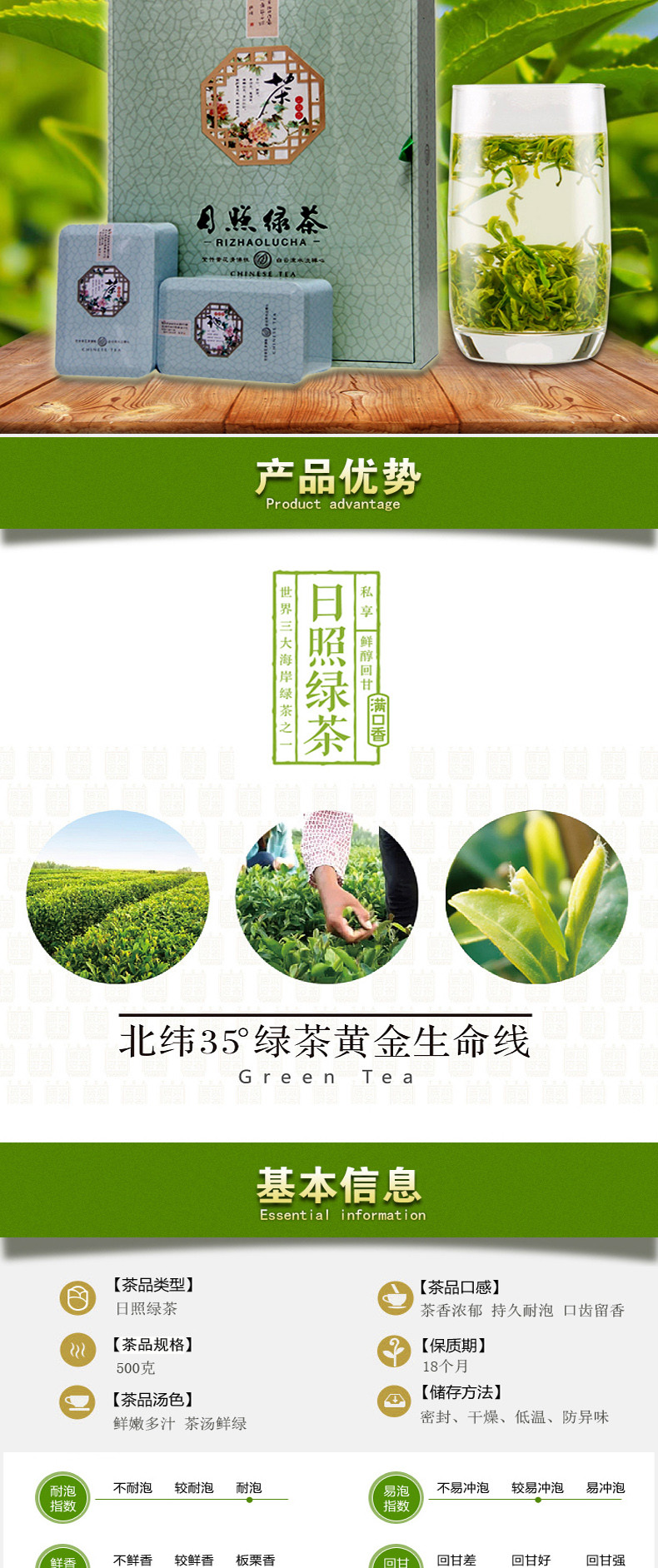 徽德祥 日照绿茶 2018年新茶 板栗香绿茶 礼盒装500g 绿茶茶叶