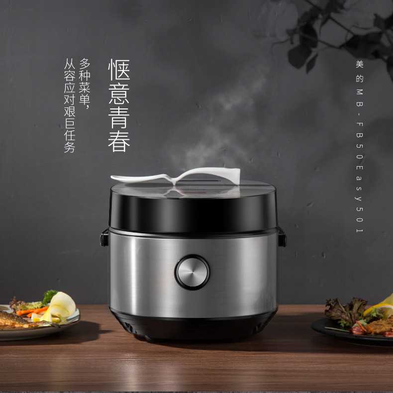 美的(Midea)MB-FB50Easy501 电饭煲5L  金属机身 底盘加热 预约功能