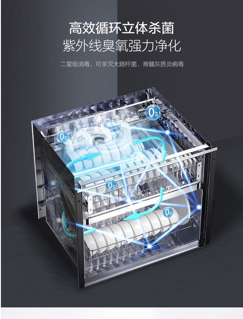 老板(ROBAM) 702X消毒柜家用嵌入式小型双门高温厨房不锈钢大容量消毒碗柜