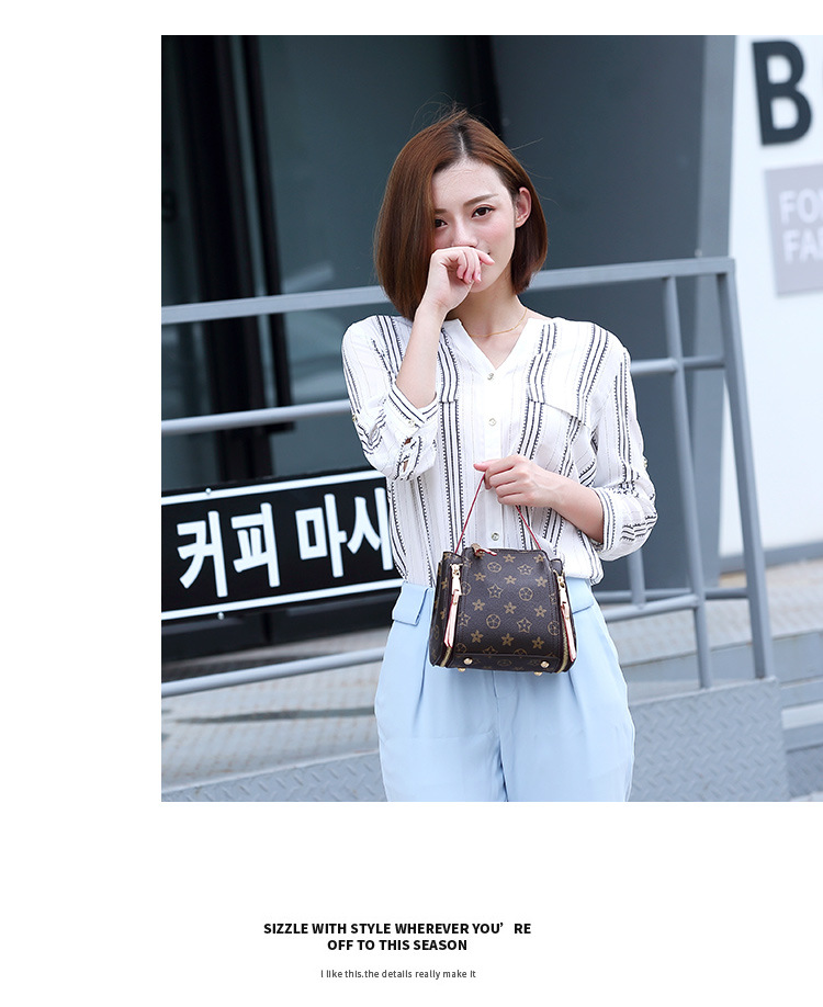 包邮 嘉诗纳韩版2016夏季新款女包水桶包印花小包包 手提包单肩斜挎包迷你包