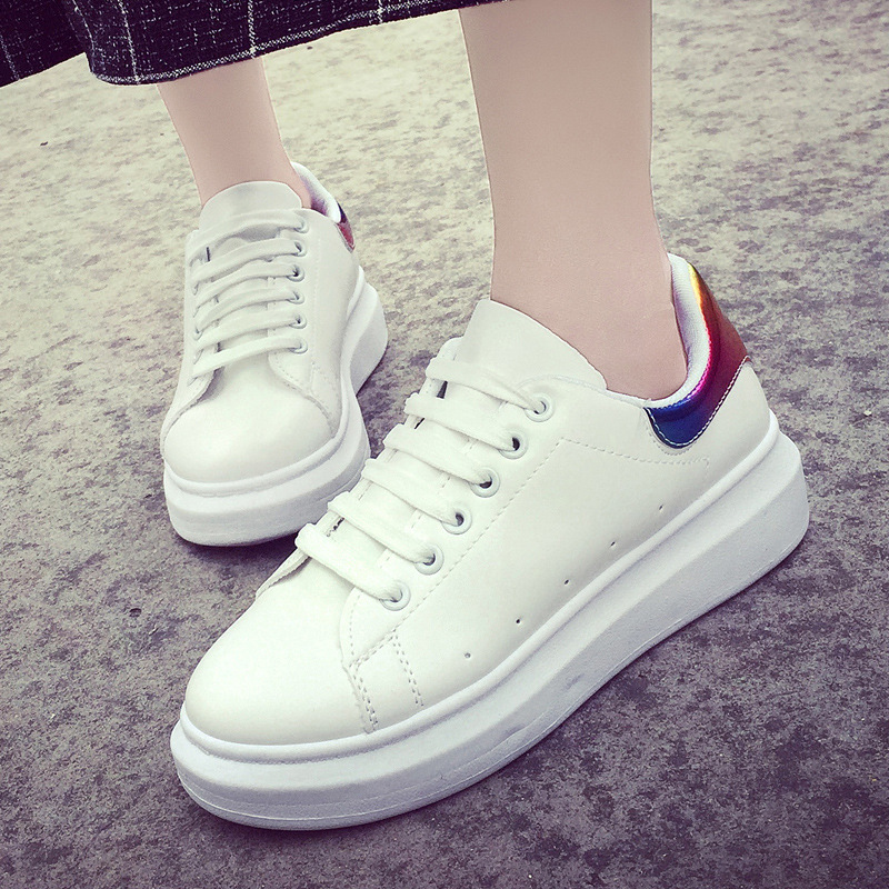 RA新款小白鞋女韩版厚底运动鞋潮休闲板鞋学生增高跑步单鞋