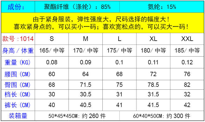 L男子紧身PRO 运动健身跑步训练短裤 排汗速干短裤 紧身裤1014