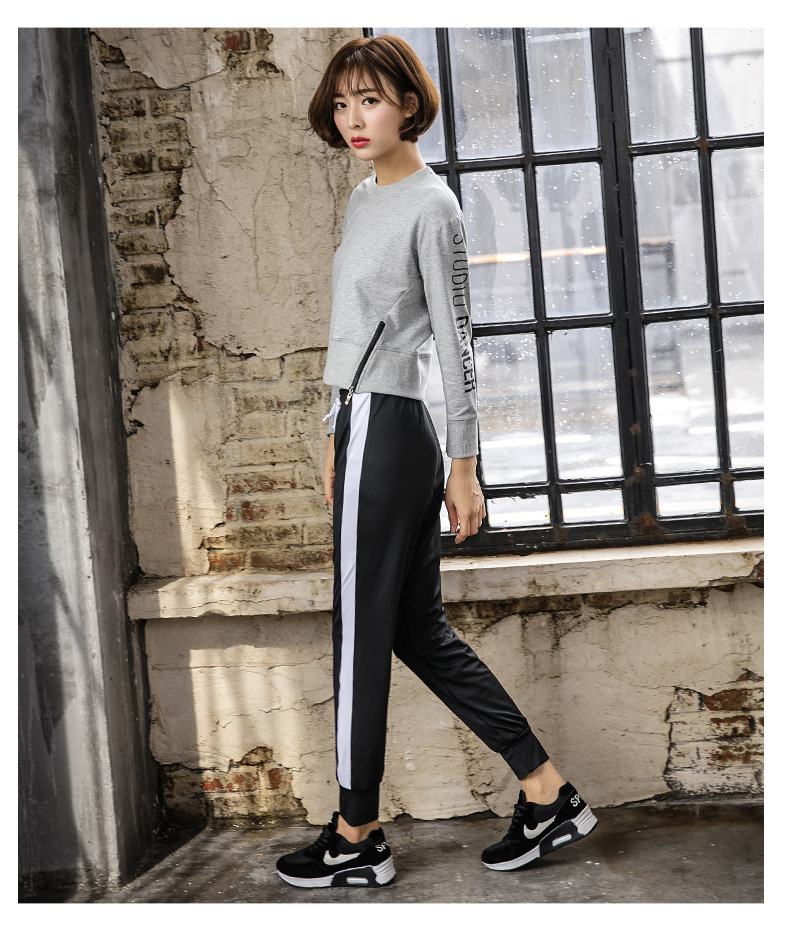 LT新款瑜伽服套装女韩版健身运动卫衣棒球服宽松休闲裤三件套潮