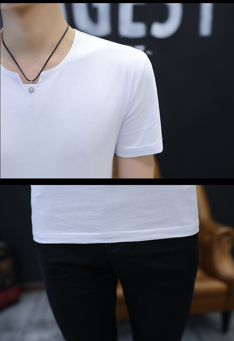YK2018春夏男式t恤潮流纯棉男士短袖t恤纯白色运动广告衫大码男装