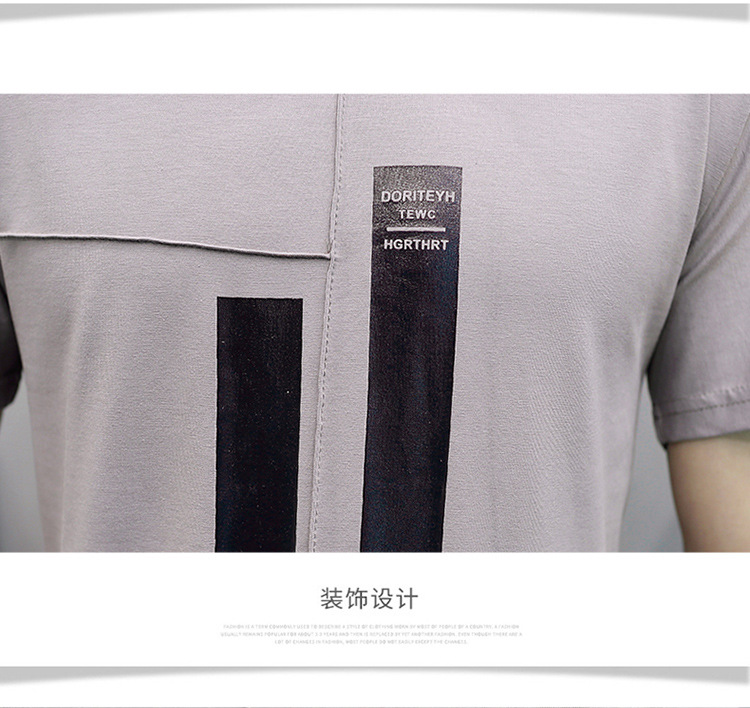 YK新款夏季男式t恤圆领纯棉修身男士短袖t恤男装潮牌休闲纯色打底衫