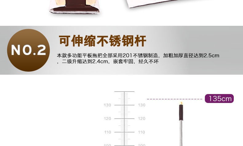 鑫威特 平板拖把大号夹布式木地板懒人拖把家用地拖平拖拖布墩布共2块布