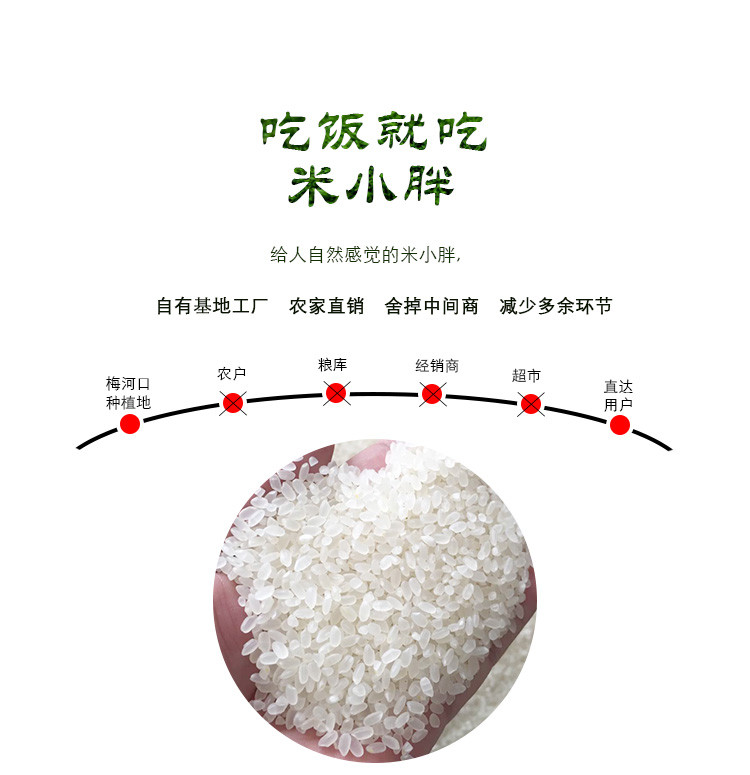 【中山馆】米小胖 鲜米红运礼盒5Kg 全国包邮128元（除新疆、青海、西藏）