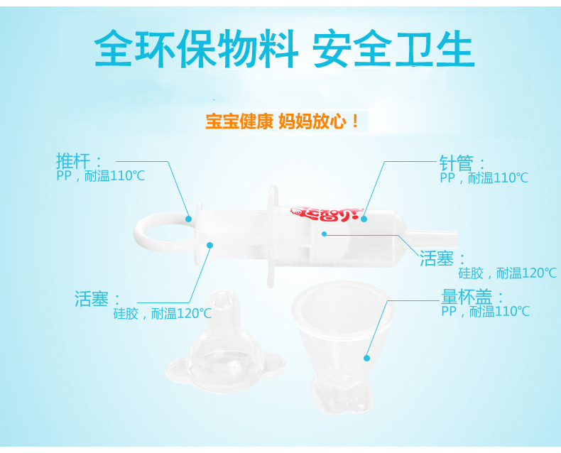 运智贝喂药器硅胶奶嘴式婴儿喂药带刻度针筒量杯宝宝吃药器 b