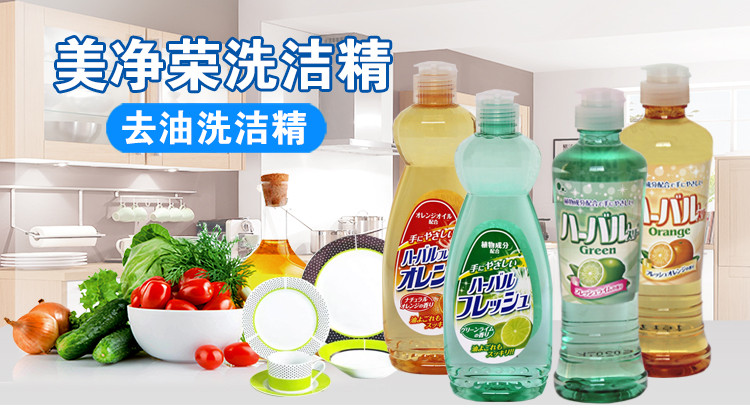 美净荣 洗洁精洗碗液油污剂日本进口浓缩洗洁精600ml/瓶