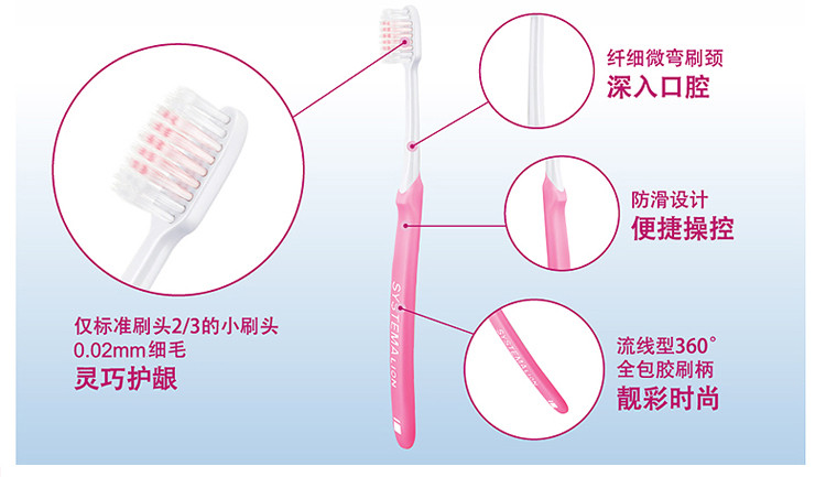 狮王 细齿洁 精巧 牙刷 6支装 软毛 细毛 护齿护龈