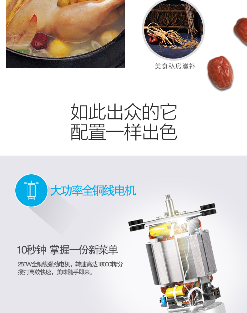 【东莞馆】美的 料理机MJ-BL25B12多功能辅食豆浆水果正品