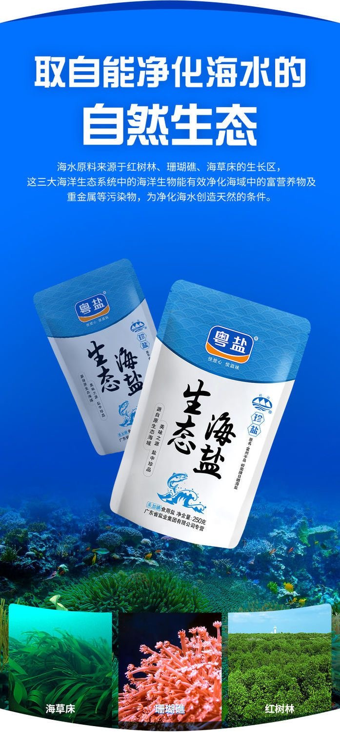 粤盐 【东莞馆】生态海盐—岭海珍盐（250克*6包）