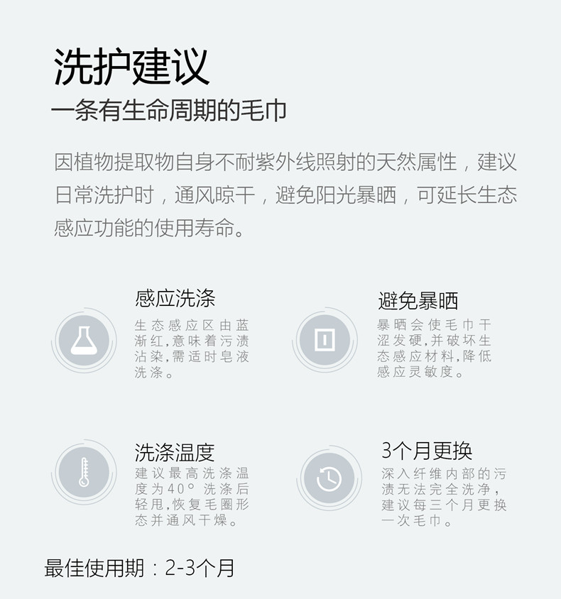 【河源馆】双灯毛巾二代智能感应实时变色提醒智能纯棉毛巾加厚全棉洗脸面巾