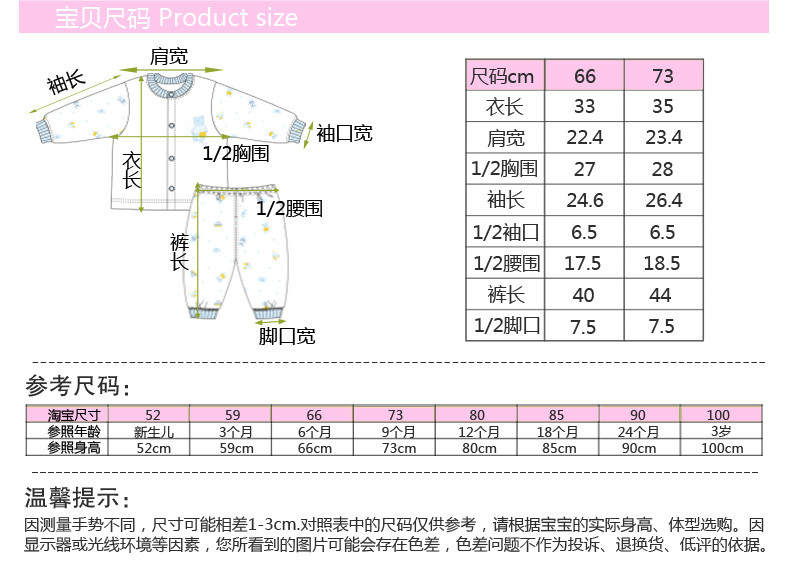 【惠州馆】净色纯棉肩开婴儿内衣套装春秋季儿童秋衣裤男童睡衣纯棉新生儿衣服女宝宝春装