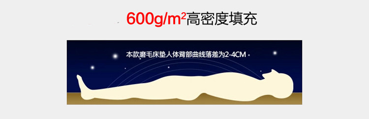 贝得赫 磨毛印花榻榻米床垫 学生宿舍上下铺床褥 单人床褥子90*200CM