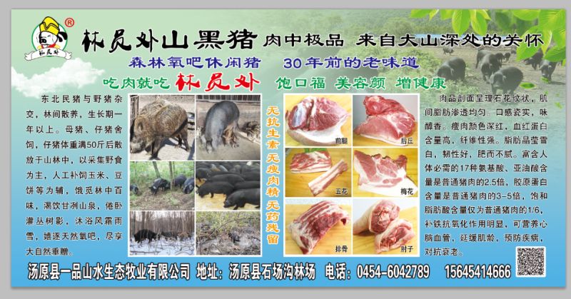 【林员外】山黑猪大骨2kg 黑龙江森林散养土猪肉 黑猪肉