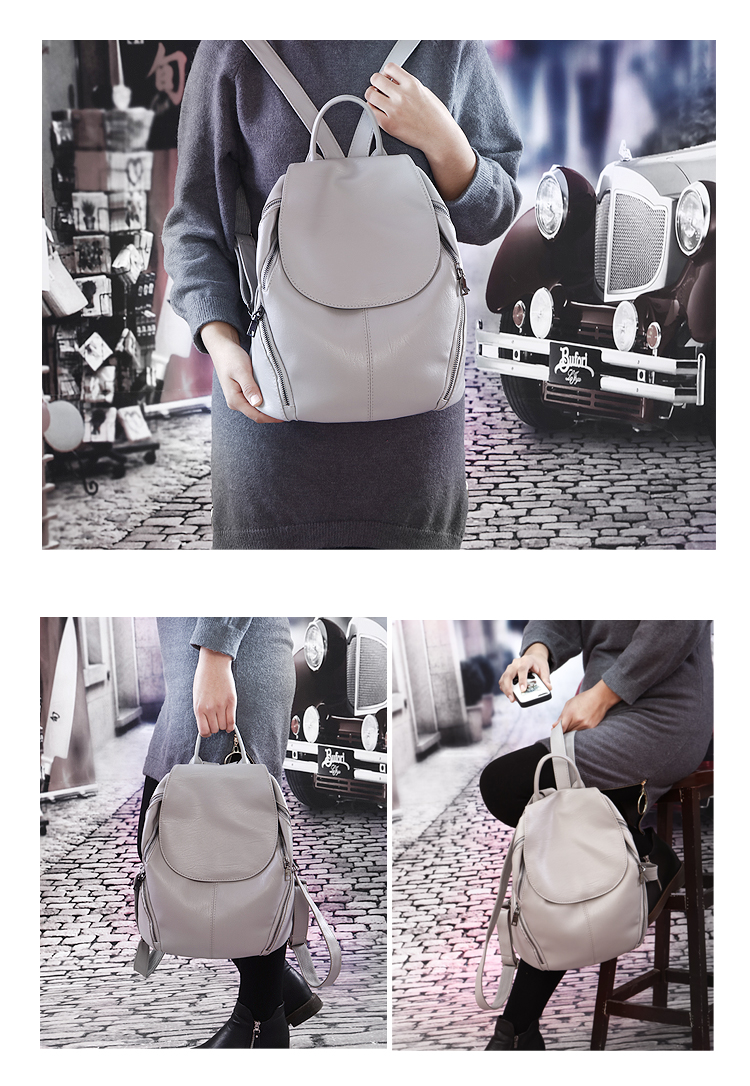 采宁  2017韩版新款双肩女包 水洗双肩包 背包 学生书包旅行背包