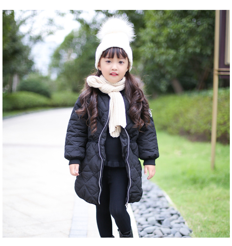 A6 2017冬季新款韩版中长款童装女童棉袄加厚冬季羽绒棉服外套