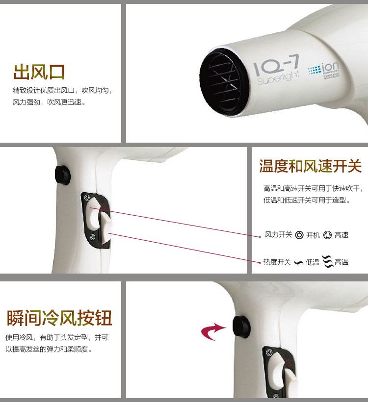 索利斯/Solis 瑞士进口吹风机家用发廊冷热风负离子大功率吹风筒426