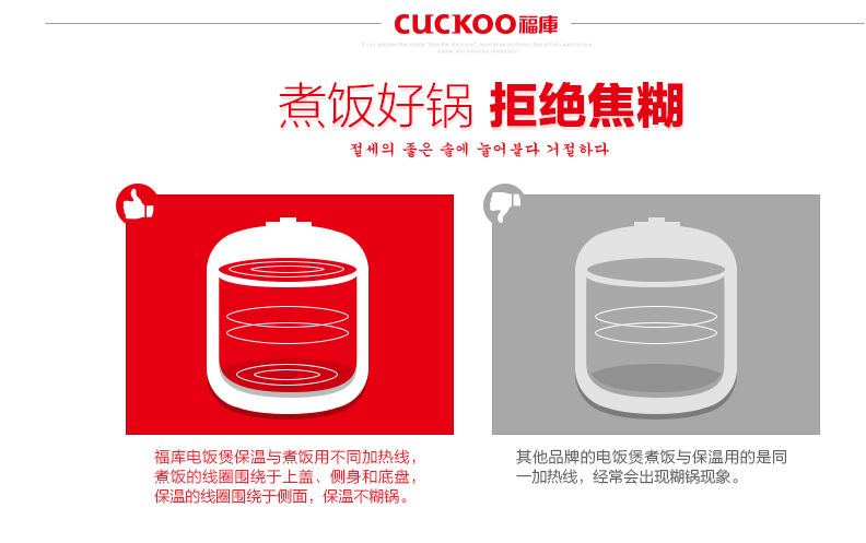 福库/CUCKOO 韩国原装3L智能立体加热IH电饭煲1-2-3-4人CRP-HZ0682FR