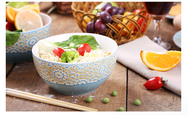 醴陵人工手绘陶瓷碗个性汤碗创意沙拉面碗特色餐厅粥碗 米饭菜碗