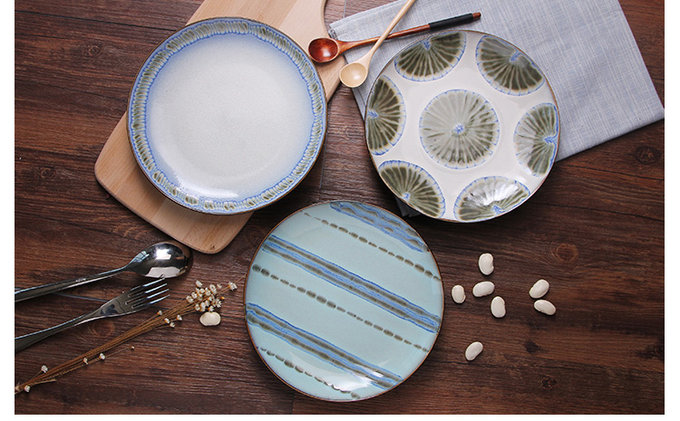 醴陵瓷彩美 手绘陶瓷盘子菜盘家用碟子个性创意装饰挂西餐盘平餐厅