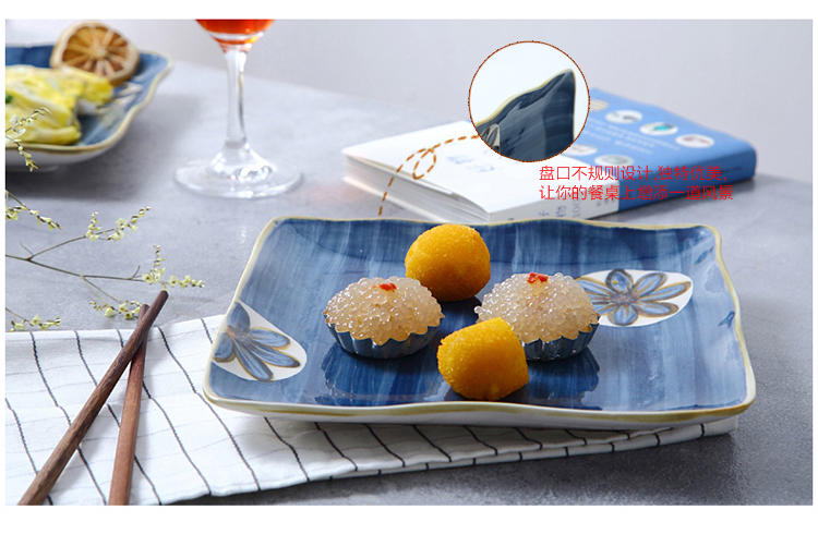 醴陵10头套装 日式2人餐具手绘陶瓷碗盘 特色创意西式盘子 个性送礼