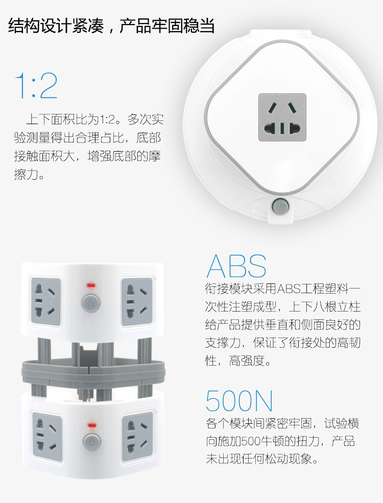 【积分商城】美邮鼎能插座YF02T 1.8米 USB接口  （仅限积分兑换 非积分兑换不发货）